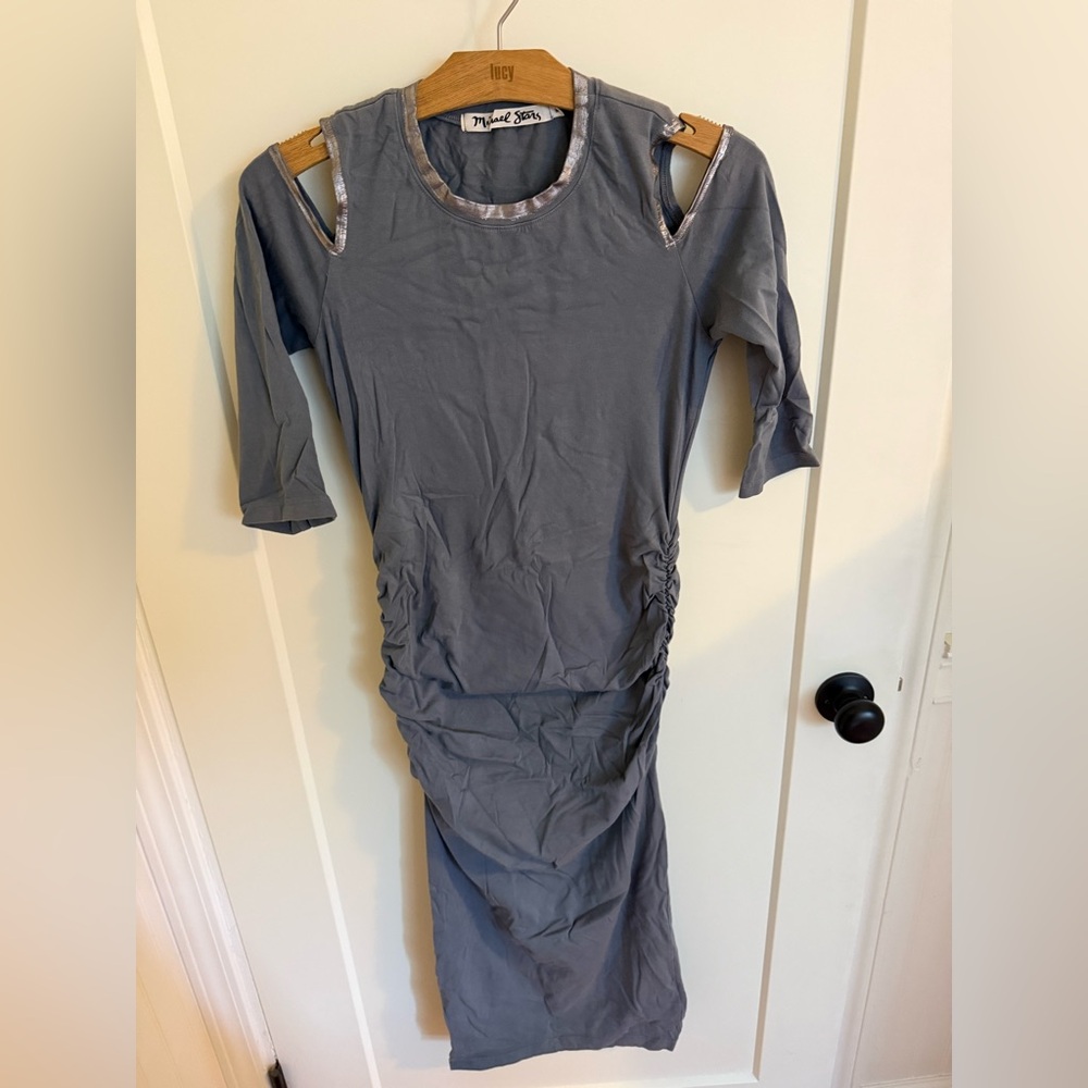 Michael Stars Metallic & Cotton Maxi Open Shoulder